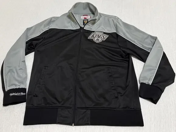 Mitchell & Ness Los Angeles Kings Black Throwback Varsity Jacket Men’s Size 2XL