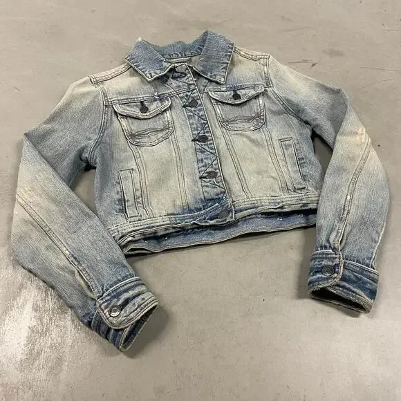 vintage y2k cropped no boundaries denim jacket