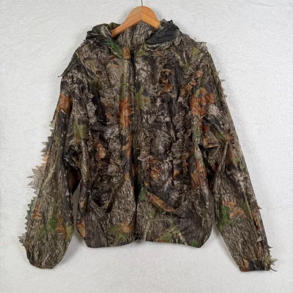 Underbrush Ghillie Jacket Mens L/XL Camo Mossy Oak Break Up 3D Leafy Mesh