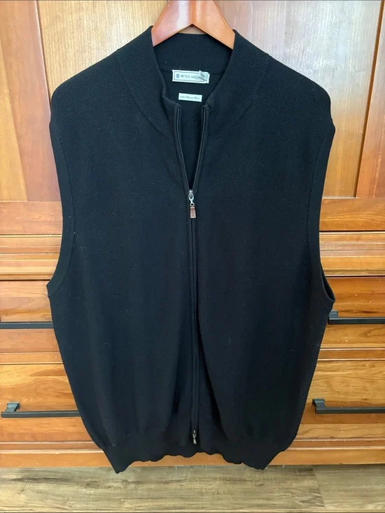 Peter Millar extra fine Italian  Merino Wool Full Zip Knit Vest