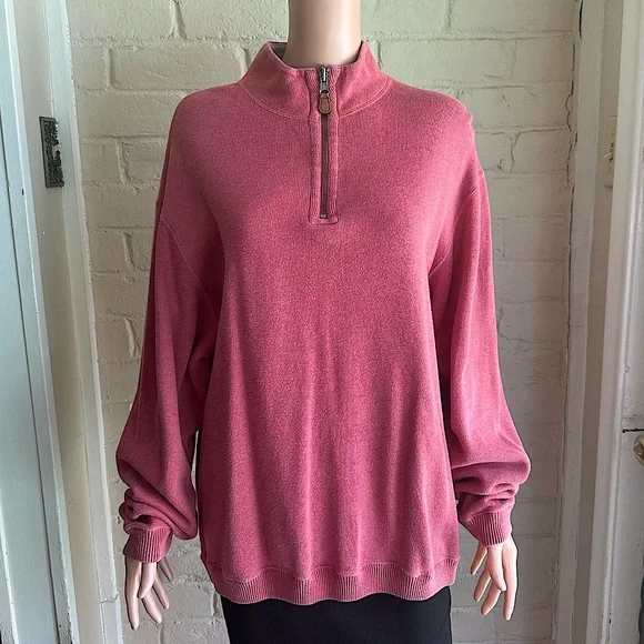 Cremieux size XL mens salmon colored pull over comfy athletic jacket