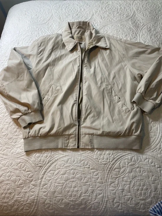 St. John's Bay Light Beige Zip-Front Bomber Jacket
