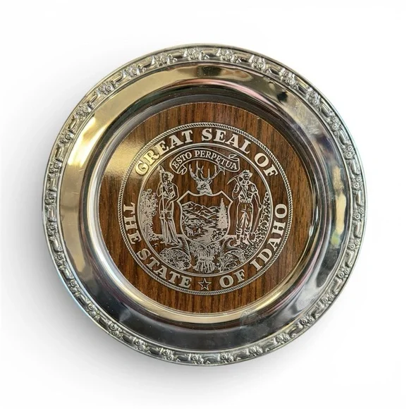 Oneida Great Seal Of The‎ State Idaho Vintage Silver Plate Presentation Tray