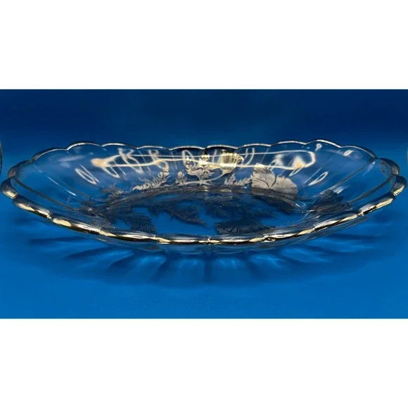 Silver City‎ Flanders Clear Celery Dish Silver Plated Inlay 10.5