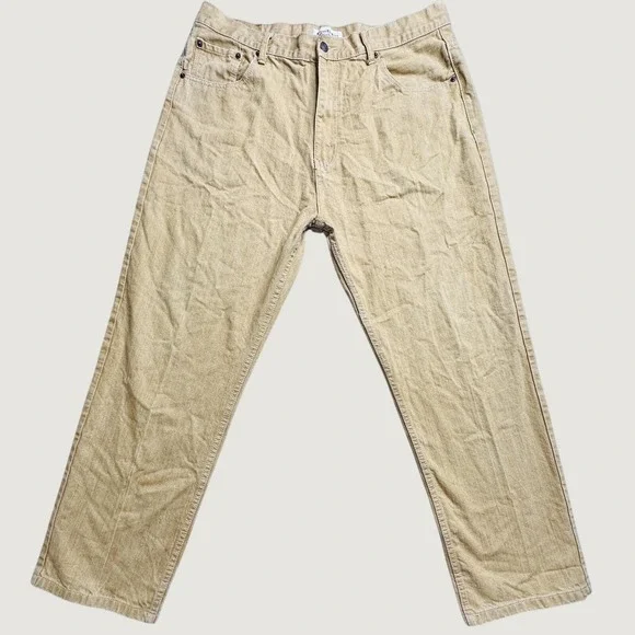 Beyond The Limit Jeans Men 42 (39x31) Tan Khaki Straight Leg Denim Casual Rugged