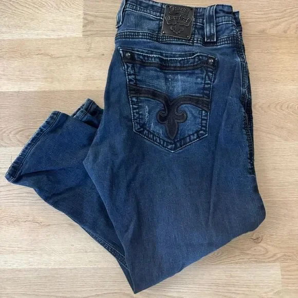 Rockrevival Men's Blue and Navy Jeans