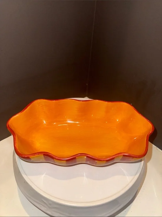 Southern Living At Home Ruffled Bowl #40527 Siena Gail Pittman Hand Painted