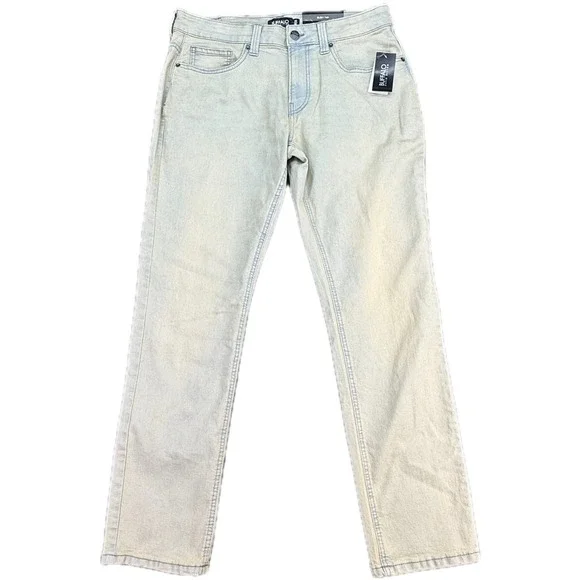 Buffalo David Bitton Jeans Mens 33x30 Light Wash Ash Slim Fit Dirty Blasted New