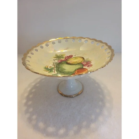 Trimont Ware Pedestal‎ Bowl Vintage Japan 8.5