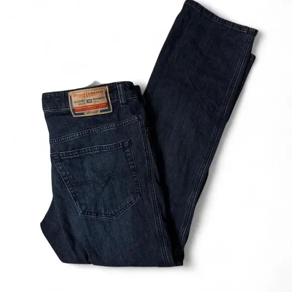 (2017) Diesel Denim Division Slim-Straight Jeans - Dark Indigo - 36