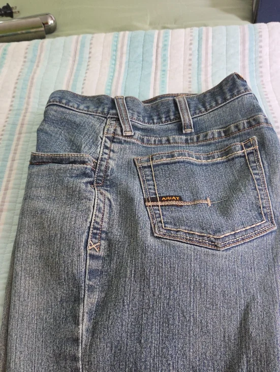 Ariat Classic Straight-Leg Denim Jeans in Light Blue Wash