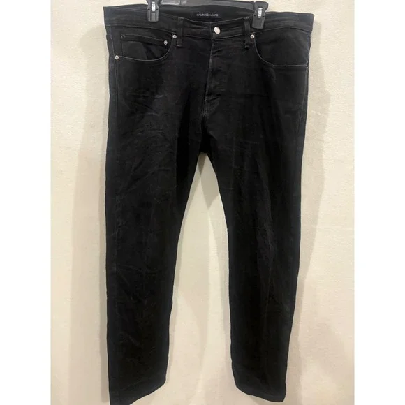 Calvin Klein Jeans Mens 38x30 Black CKJ 016 Skinny Fit Denim Pants