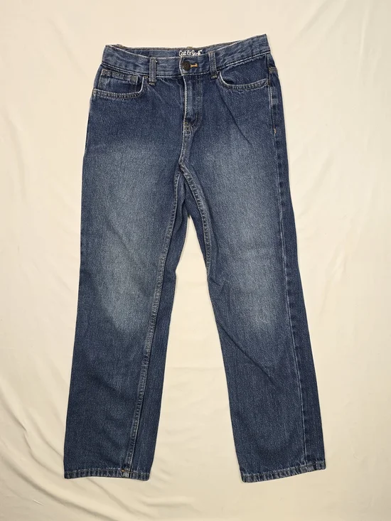 Cat & Jack Boys Relaxed Straight Medium Wash Denim Jeans Size 12