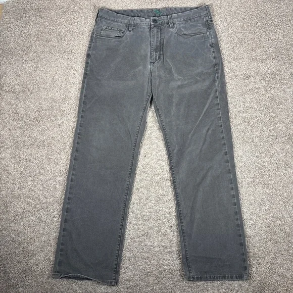 Tommy Bahama Mens Standard Fit Gray Straight Leg Stretch Pants Fits 36x30