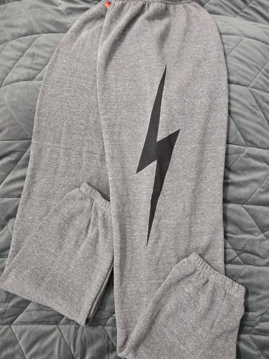 Aviator Nation Gray Lightning Graphic Joggers