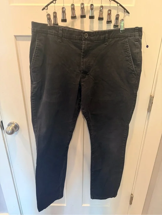 M&S Marks Spencer Slim Fit Chino Pants 38x31 Black Charcoal Mens Trousers