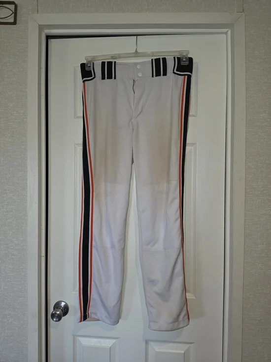 Boombah Men’s Baseball Pants with Black and Orange Side Stripes