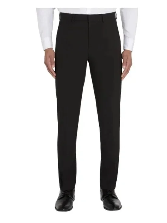 Calvin Klein Men's 36W X 30L Black Dress Pants Slim Fit Polyester Blend M1047