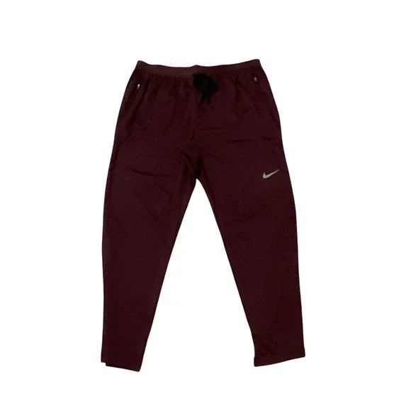 Nike Stride Running Pants Mens L Burgundy  With Tags Dri-FIT Tapered 23in Inseam