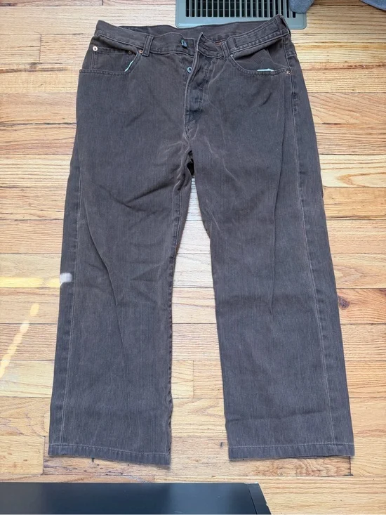 Guess Men's Dark Brown Corduroy Pants