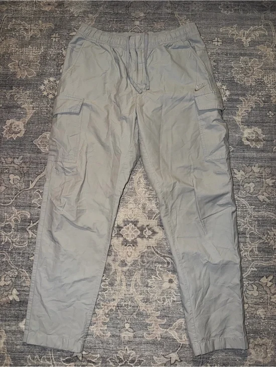 Nike Light Gray Cargo Pants with Elastic Waist