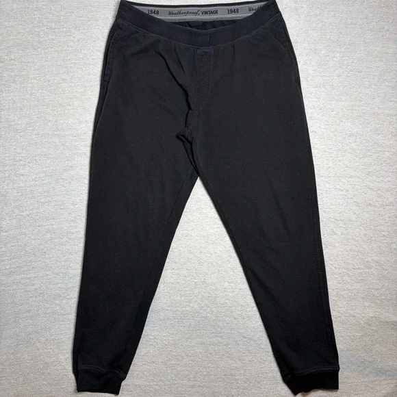 Weatherproof Vintage Mens Jogger Pants XL‎ Black Slim Tapered Fit Casual