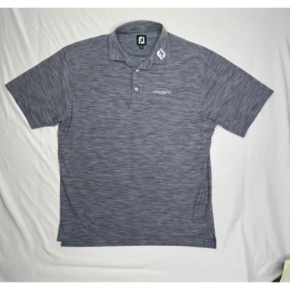 FootJoy Cramer Mountain Club Golf Polo Shirt Mens Size XL Heathered Gray