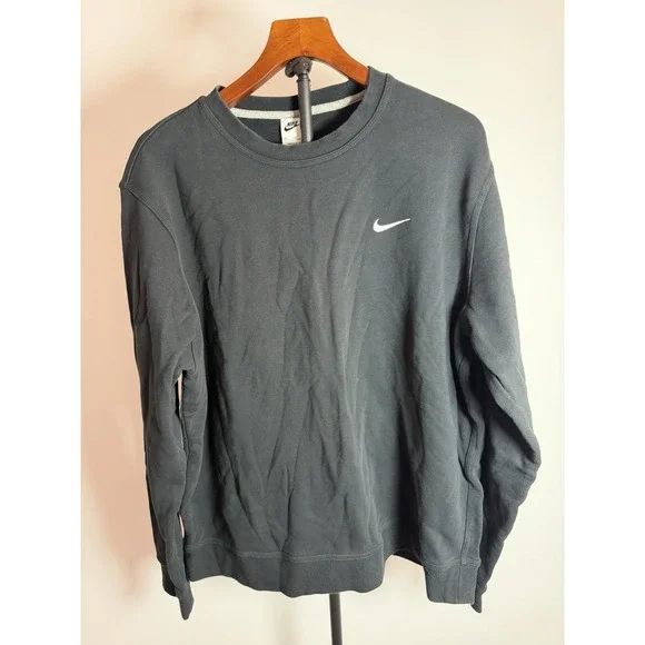 Nike Sweatshirt Mens 2XL Gray Club Fleece Crewneck Pullover Swoosh Logo