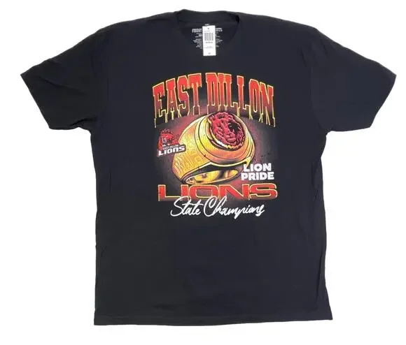 Friday Night Lights East Dillon Lions State Champions Black T-Shirt Size 2X New