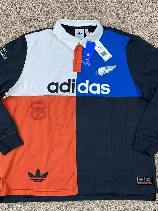 Adidas Originals & All Blacks Men’s Heritage Rugby Polo Shirt, Size XL (New)