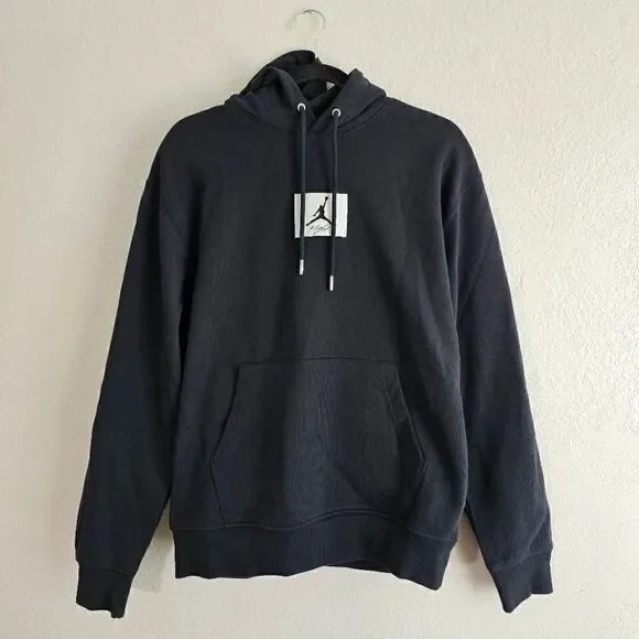 Air Jordan 1 3 4 Essentials Flight Hoodie Fleece Men's S Black White DQ7338-010