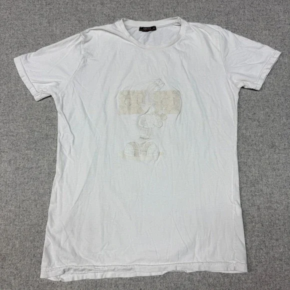 Gucci Bugs Bunny Graphic T-Shirt Size Medium White Short Sleeve Crew Neck Casual