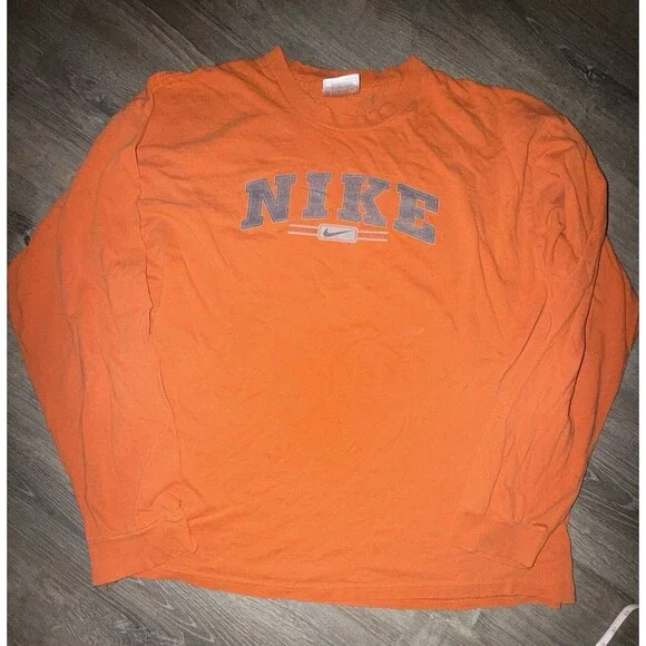 Vintage Nike Made in USA Long Sleeve T Shirt Spellout 90s Large