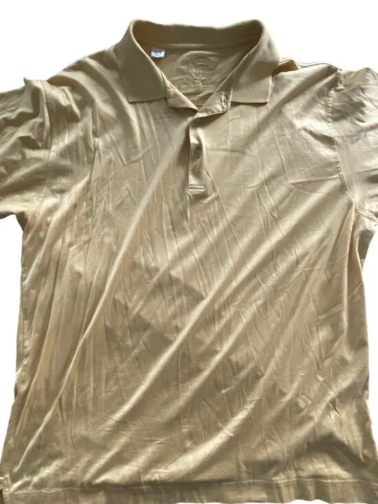 Cutter & Buck Mens Beige Polo Shirt XL Signature Collection Short Sleeve Casual