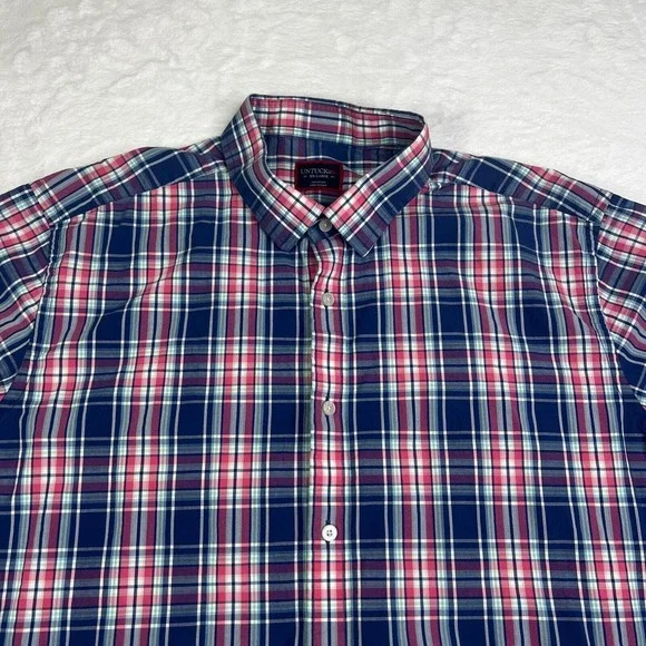 UNTUCKit Long Sleeve Shirt Mens XX-Large Blue‎ Pink Plaid Torrey Ridge Regular