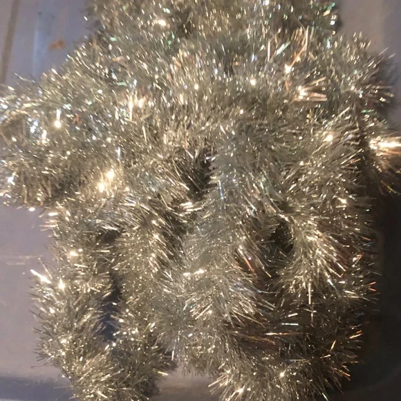Silver Tinsel Garland - Holiday Décor