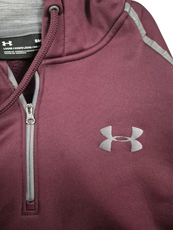 Under Armour Men’s Maroon Half-Zip Hoodie Sweatshirt