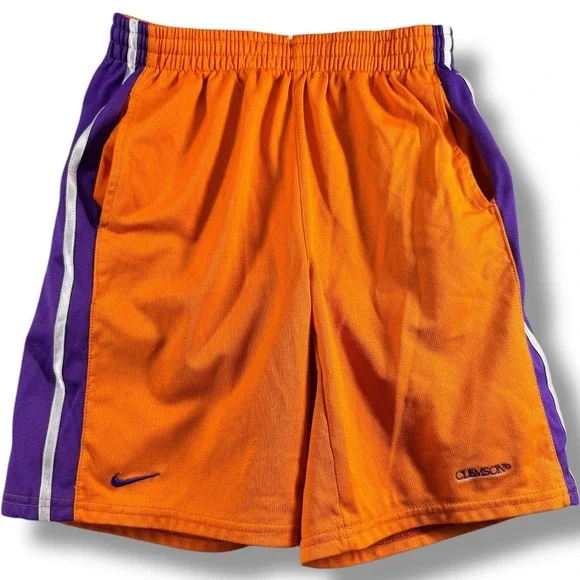 Nike Clemson Tigers Shorts Mens Small Orange Purple Mesh Athletic Basketball