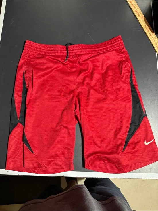 Nike Red and Black Athletic Basketball Shorts
