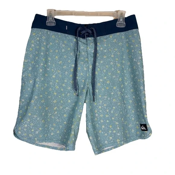 Quicksilver Highline Board Shorts Mens Sz 30 Surfsilk  Blue‎  4 Way Stretch Swim