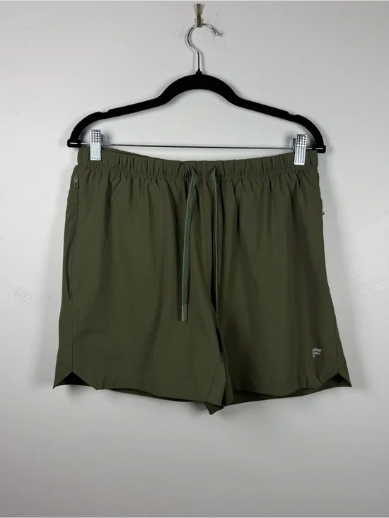 Fabletics The One Short Lined 5in Olive Green Workout Gym Men’s Size Large