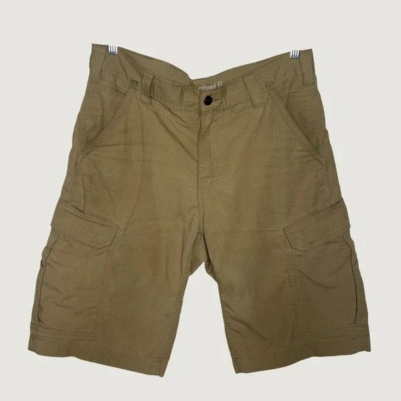 Carhartt Force Broxton Cargo Shorts Men 34 Tan Relaxed Fit Ripstop‎ Workwear