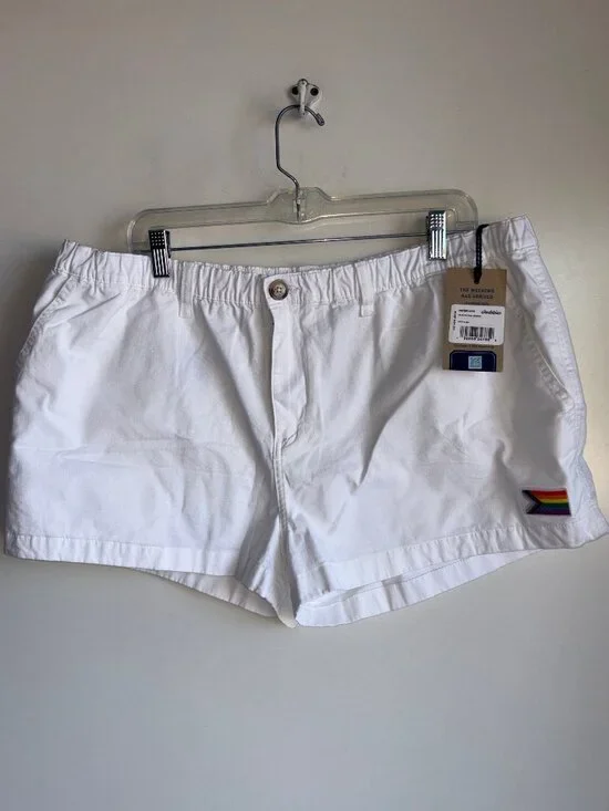 NWT CHUBBIES Chino Shorts Size XXL White Pride
