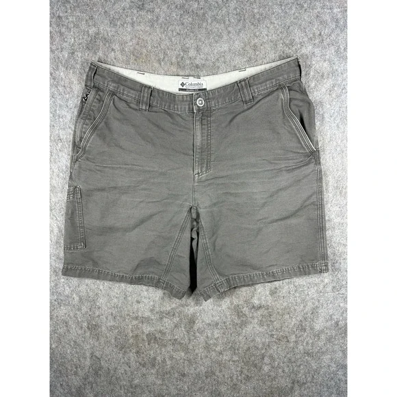 Columbia Lander Cargo Shorts Mens 36 Gray Cotton Canvas 8