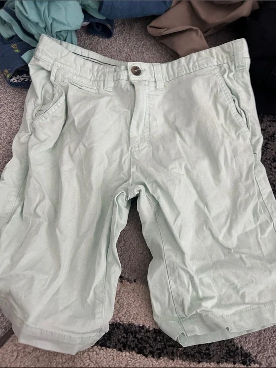 Men's Mint Green Cotton Chino Shorts Size 32