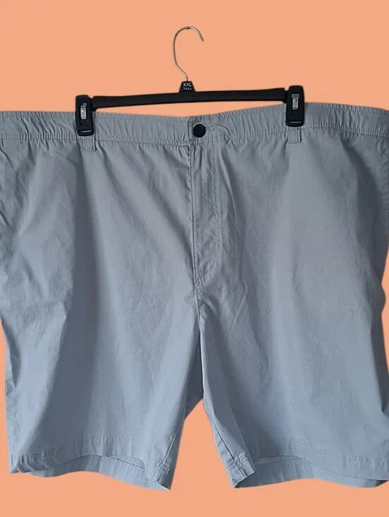 True Nation Men's Light Gray Flat-Front Casual Shorts
