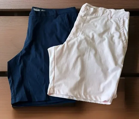 lot 2 straight down Golf Shorts mens 42 Pink & Navy Blue Preppy Stretch Casual