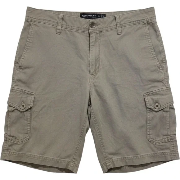 Oakley Mens Khaki Tan Cargo Shorts Size 31 Twill Outdoor Casual 6-Pocket
