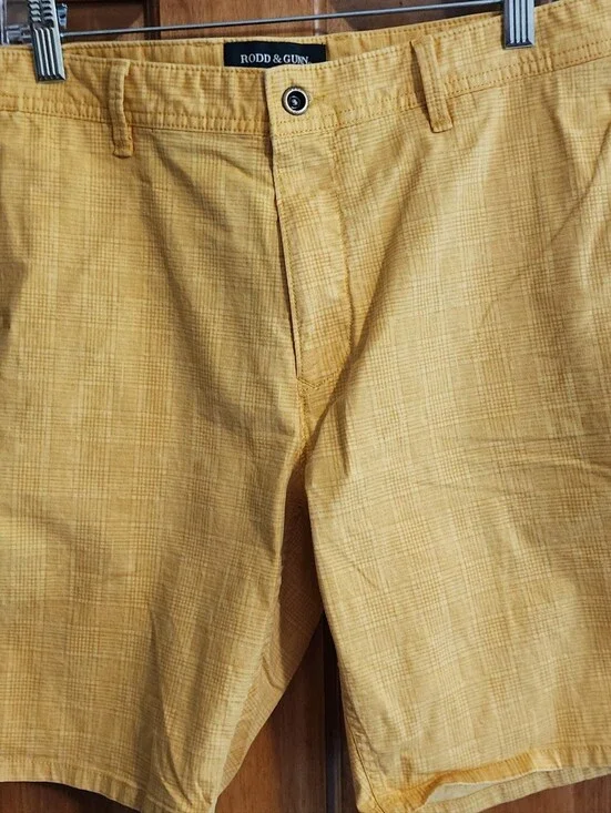 Rodd & Gunn Yellow Plaid Flat Front Men's Shorts