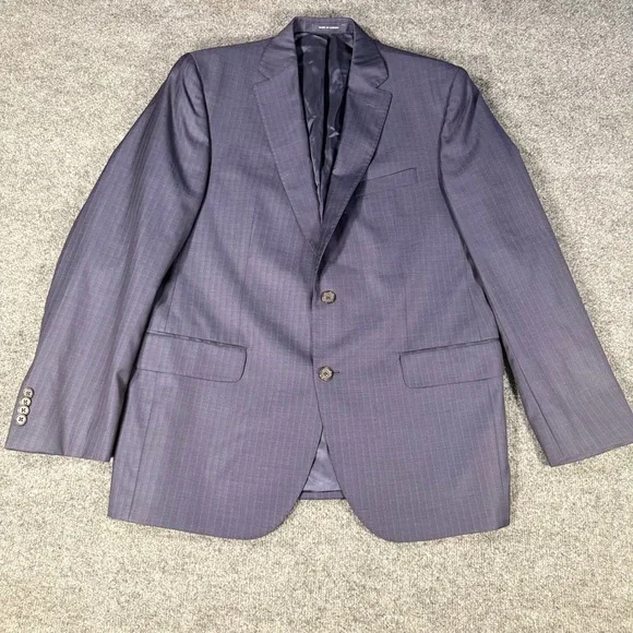 Cremieux Loro Piana Super 130s Wool Blazer Sport Coat 43R Navy Pinstripe Mens